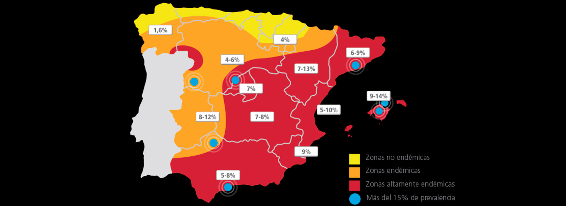 mapa zonas leishmaniosis